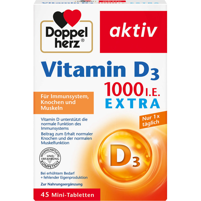 Doppelherz Vitamin D3 1000 I.E. Extra, 45 St TAB