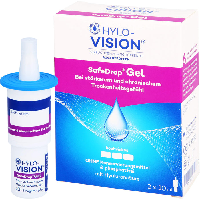 HYLO-VISION SafeDrop Gel Augentropfen, 20 ml Solution