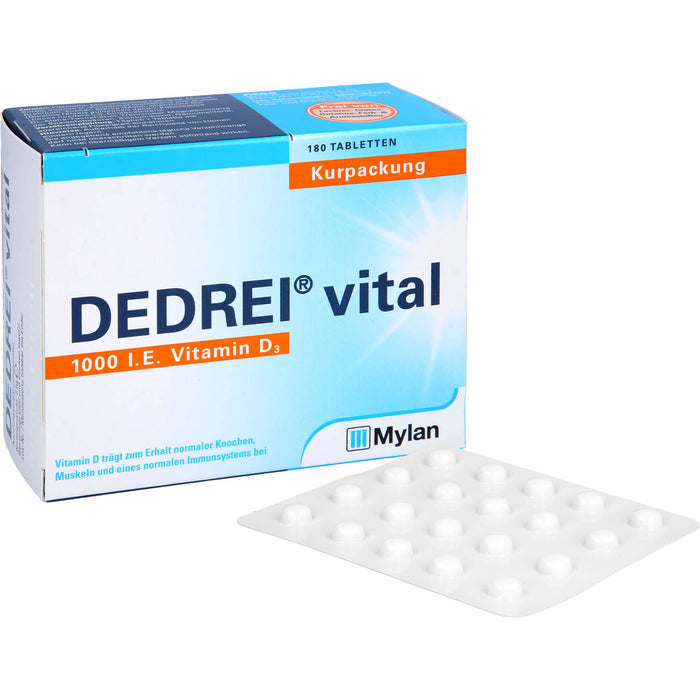 DEDREI vital 1.000 I.E. Vitamin D3 Tabletten Kurpackung, 180 pcs. Tablets