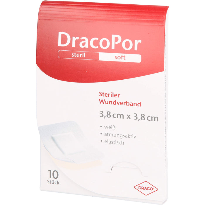 DRACOPOR Wundverband steril 3,8x3,8cm, 10 pc Pansement