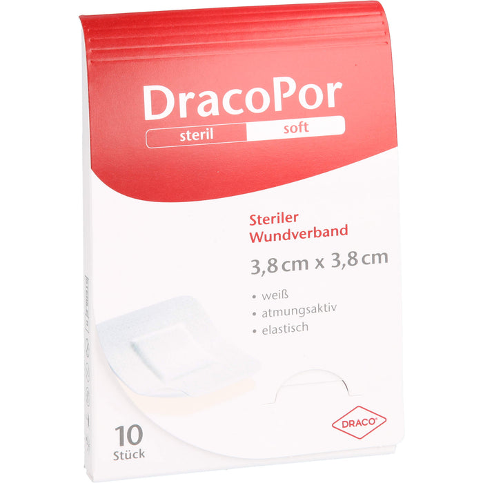 DRACOPOR Wundverband steril 3,8x3,8cm, 10 pcs. Patch