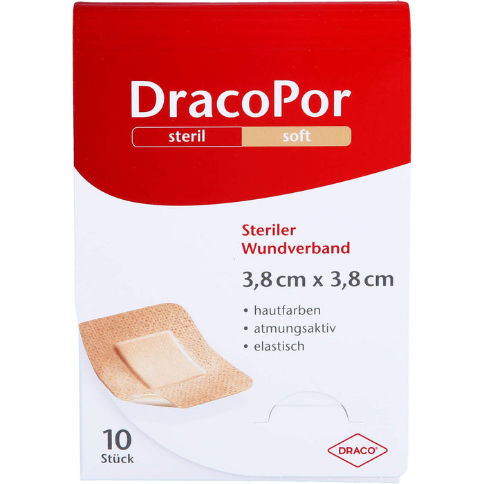 DRACOPOR Wundverband steril 3,8x3,8cm hautfarben, 10 St. Pflaster