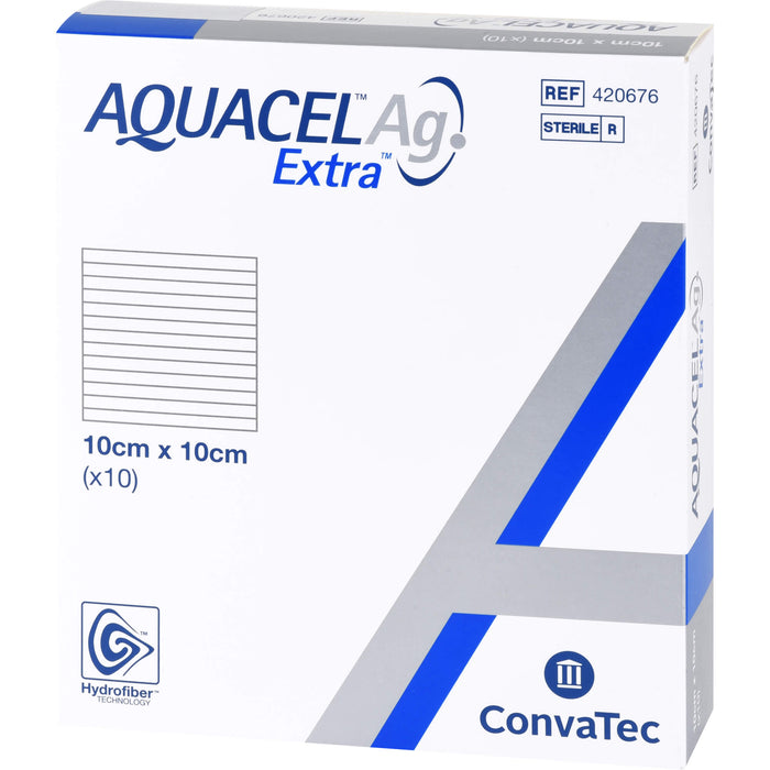 AQUACEL Ag Extra 10X10cm Kompressen, 10 St KOM