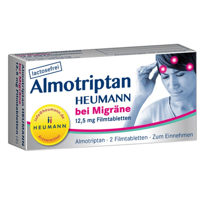 Almotriptan Heumann bei Migräne 12,5 mg Filmtabletten, 2 pcs. Tablets