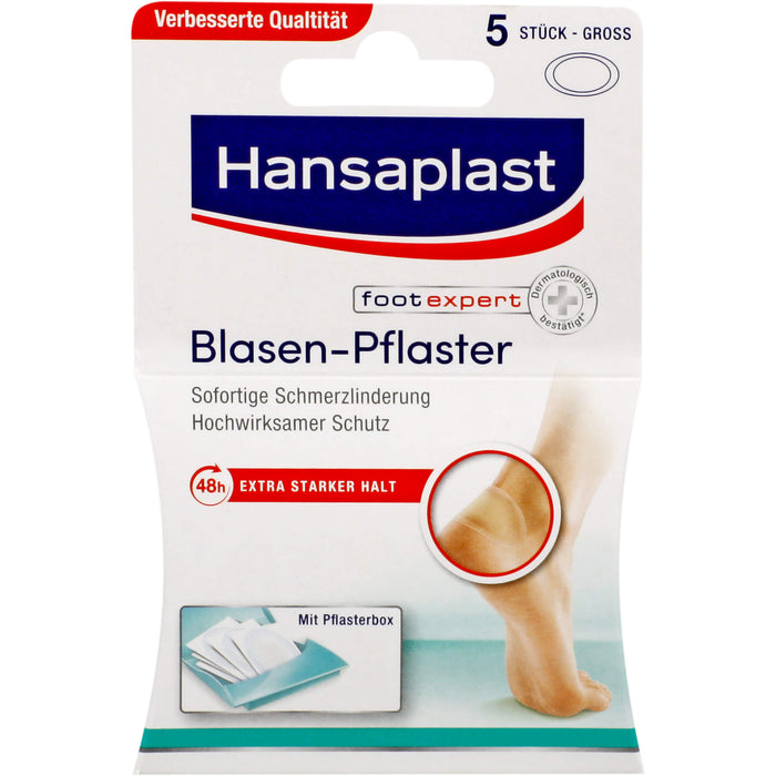 Hansaplast Blasen-Pflaster groß für Fersen, 5 pc Pansement