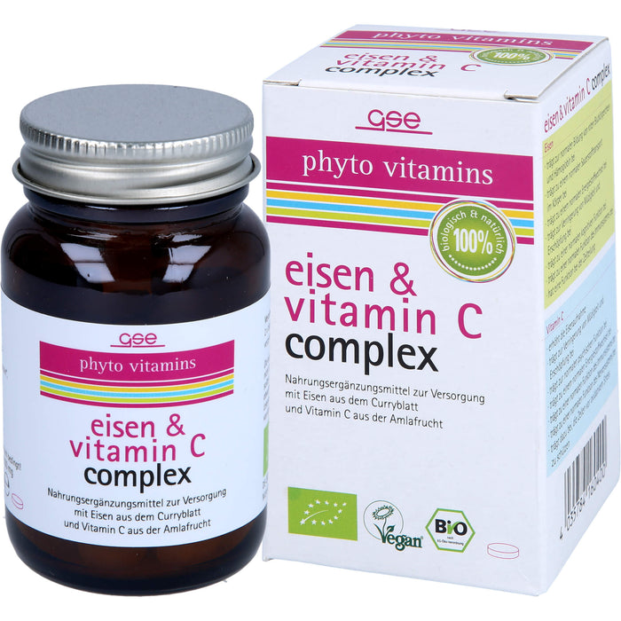 phyto vitamins Eisen und Vitamin C Complex Bio, 60 St. Tabletten