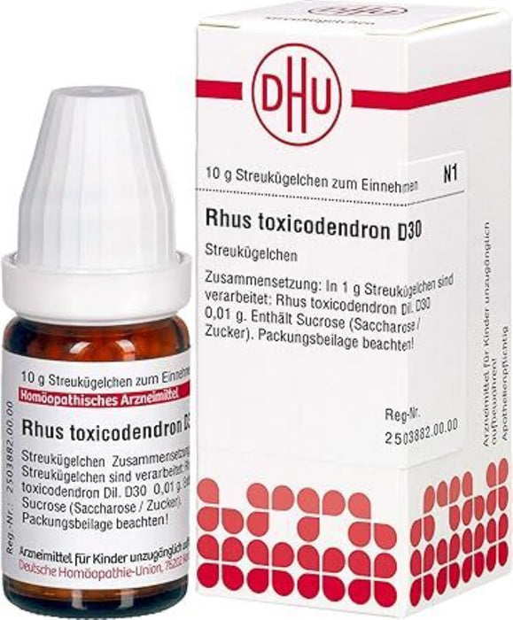 DHU Rhus toxicodendron D30 Streukügelchen, 10 g Globules