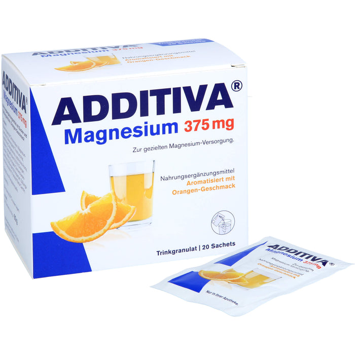 ADDITIVA Magnesium 375 mg Trinkgranulat Orangen-Geschmack, 20 pc Sachets