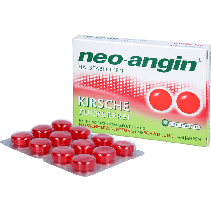 neo-angin Halstabletten Kirsche bei Halsschmerzen, Rötung und Schwellung, 12 St. Tabletten