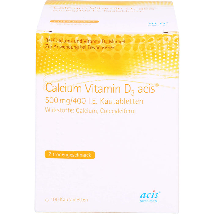 Calcium Vitamin D3 acis 500 mg/400 I.E. Kautabletten, 100 St KTA