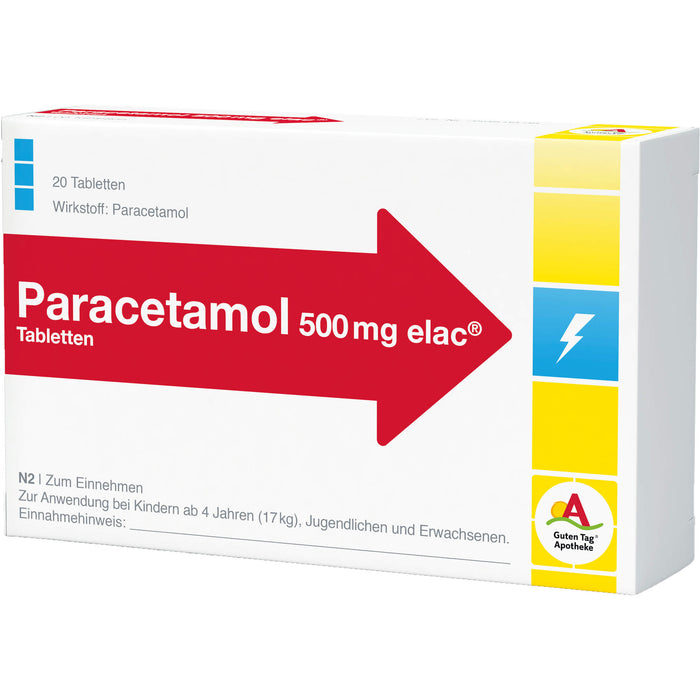 Paracetamol 500 mg elac Tabletten, 20 pc Tablettes