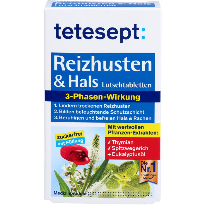 tetesept Reizhusten & Hals Lutschtabletten bei erkältungstypischen Beschwerden wie Husten, Heiserkeit und leichten Halsschmerzen, 20 St. Tabletten