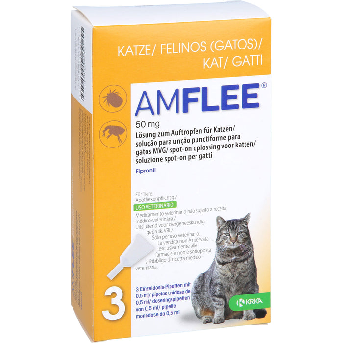 Amflee 50 mg Lösung zum Auftropfen für Katzen, 3 pc Pipettes