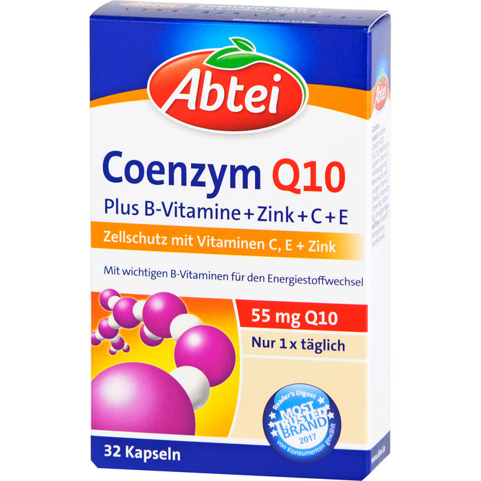 Abtei Coenzym Q10 Plus B-Vitamine+Zink+C+E Kapseln, 32 pcs. Capsules