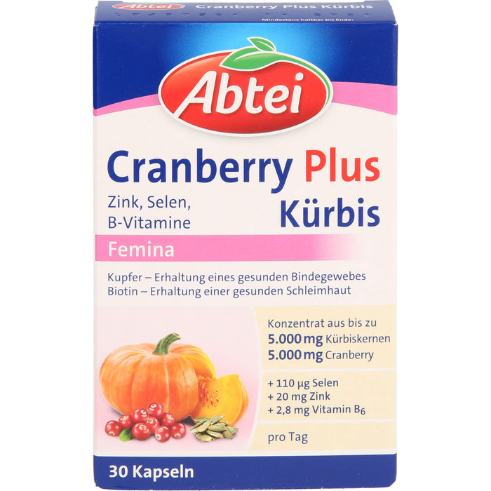 Abtei Cranberry plus Kürbis Femina Kapseln, 30 St. Kapseln