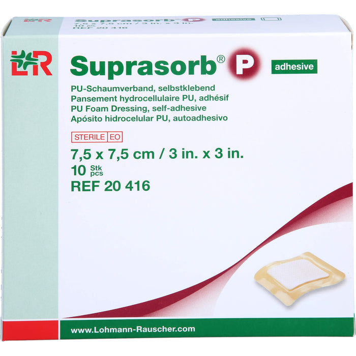 SUPRASORB P PU-Schaumv.7,5x7,5cm selbstklebend, 10 St VER