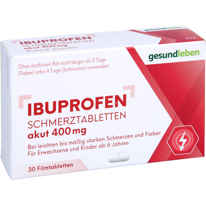 gesundleben Ibuprofen Schmerztabletten 400 mg, 30 pc Tablettes