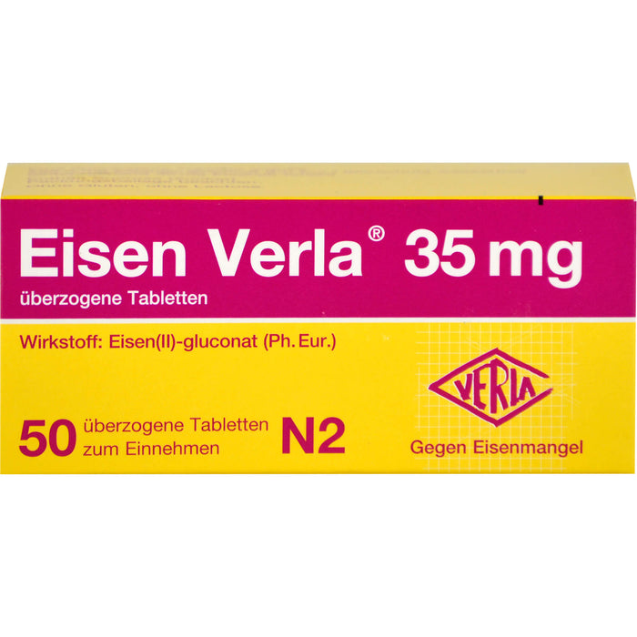 Eisen Verla 35 mg Tabletten gegen Eisenmangel, 50 St. Tabletten