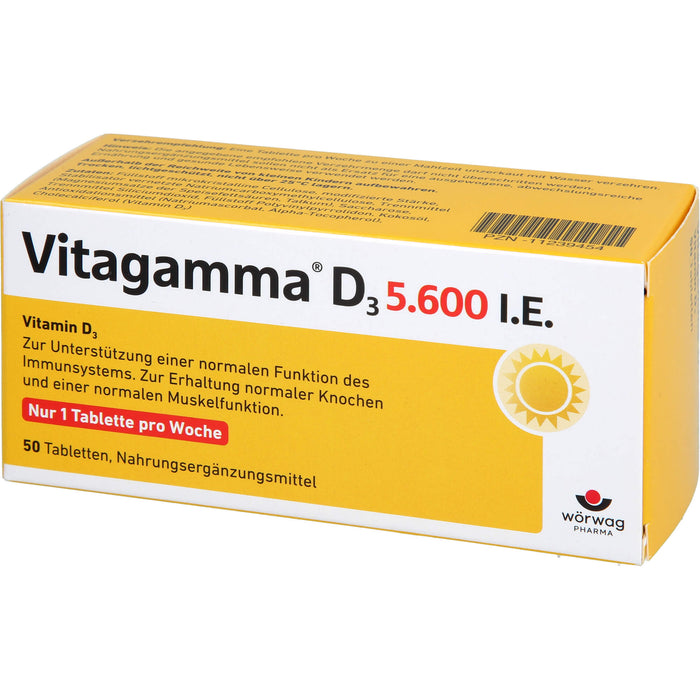 Vitagamma D3 5,600 I.E.Vitamin D3 NEM, 50 St TAB