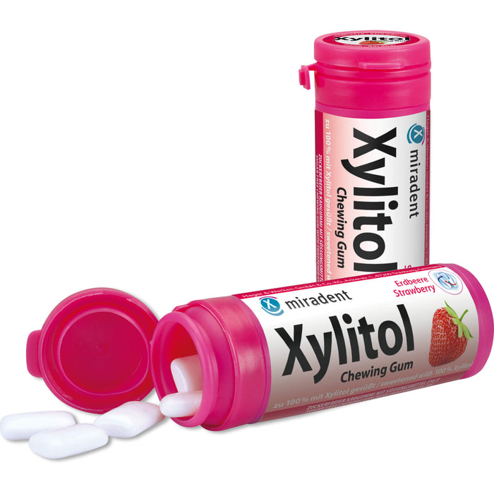 Xylitol Kaugummi Erdbeere miradent, 30 g KGU