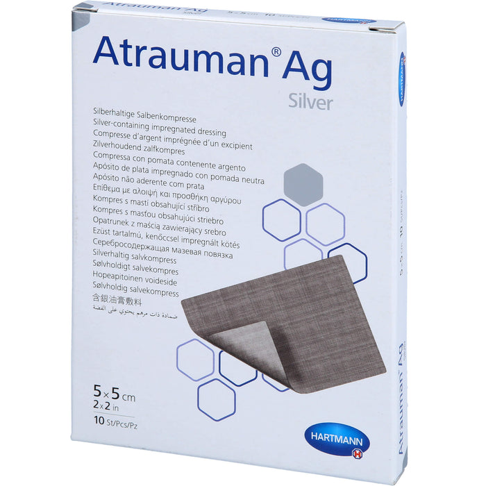 ATRAUMAN Ag 5x5 cm steril Kompressen, 10 St KOM