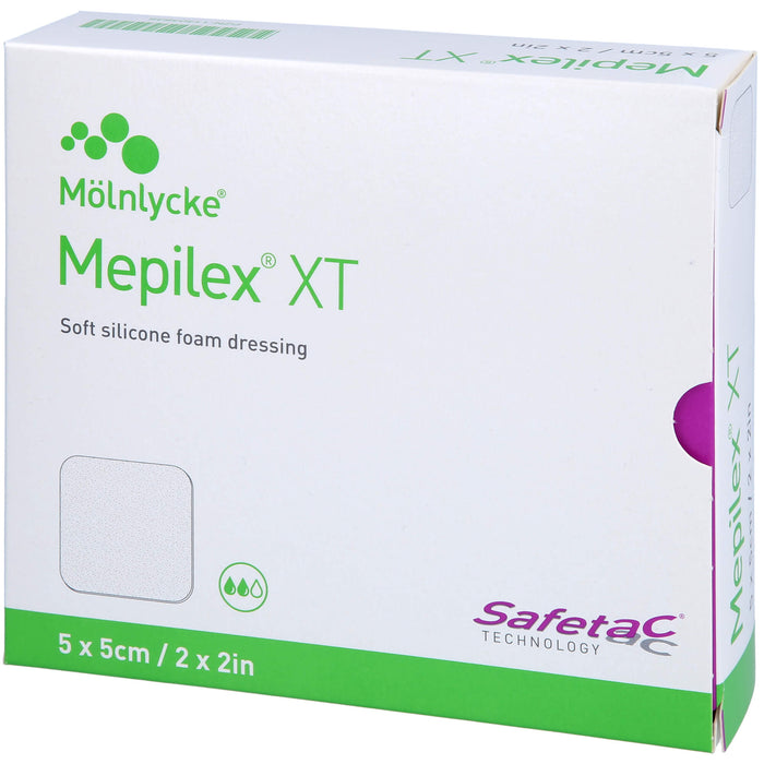 Mepilex XT Schaumverband 5 x 5 cm in allen Wundheilungsphasen anwendbar, 5 St. Verband