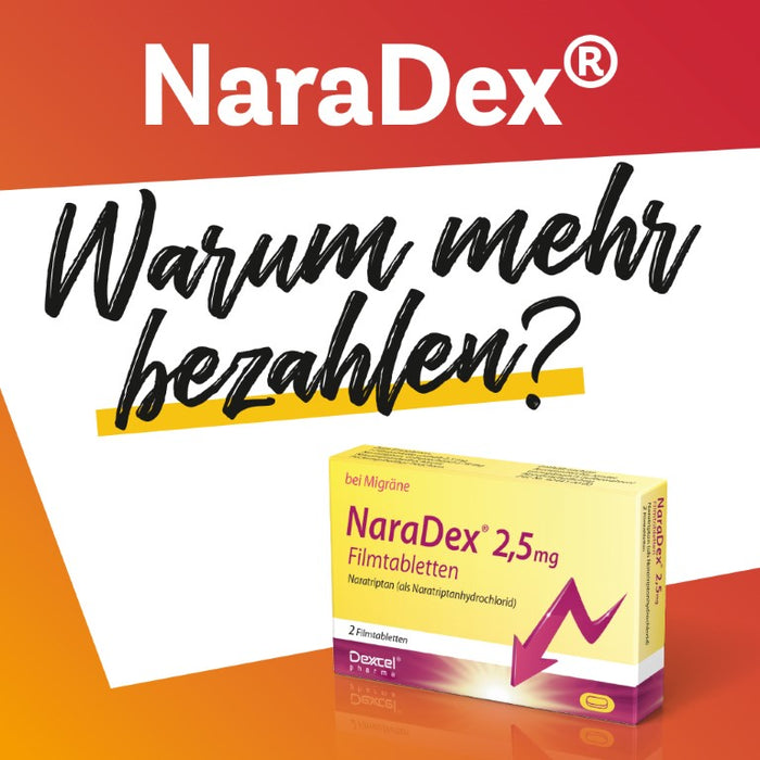 NaraDex 2,5 mg Tabletten gegen Migräne, 2 pc Tablettes