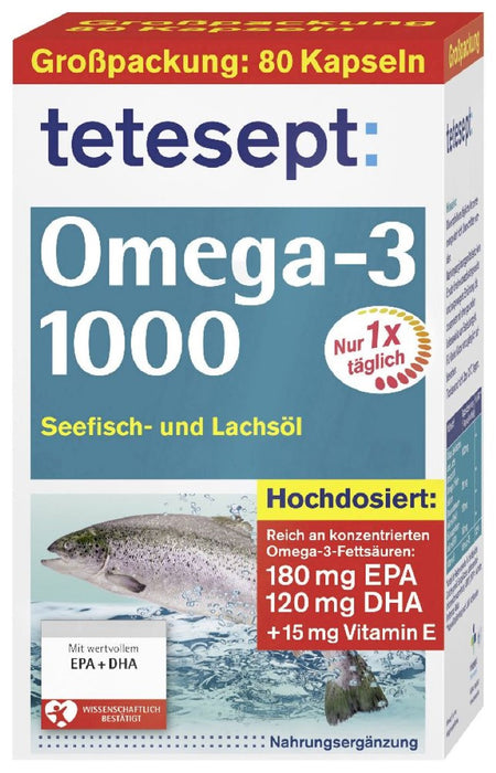 tetesept Omega-3 1000 Kapseln, 80 pc Capsules