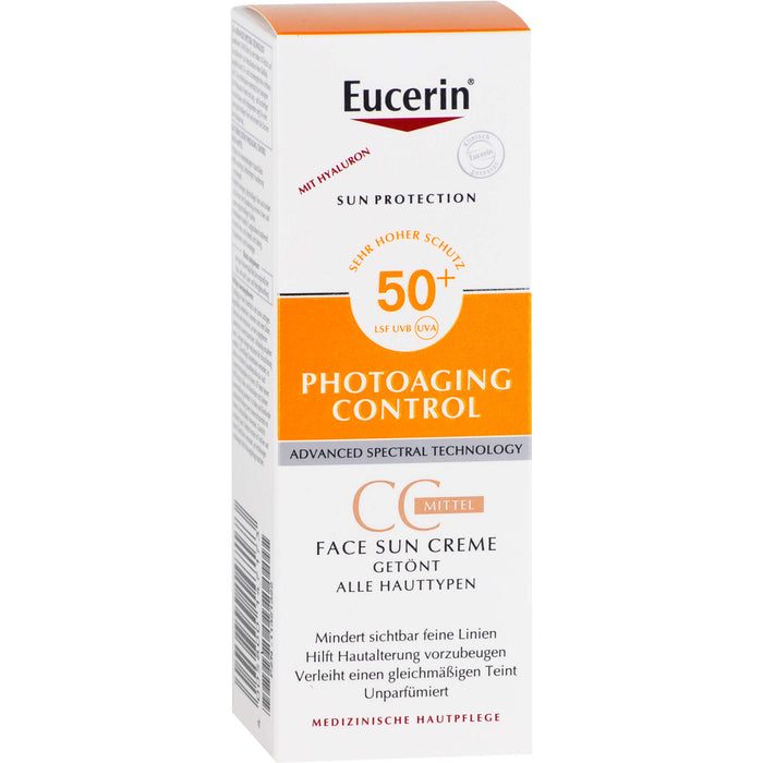 Eucerin Photoaging Control Face Sun CC Creme getönt LSF 50+ mittel, 50 ml Creme