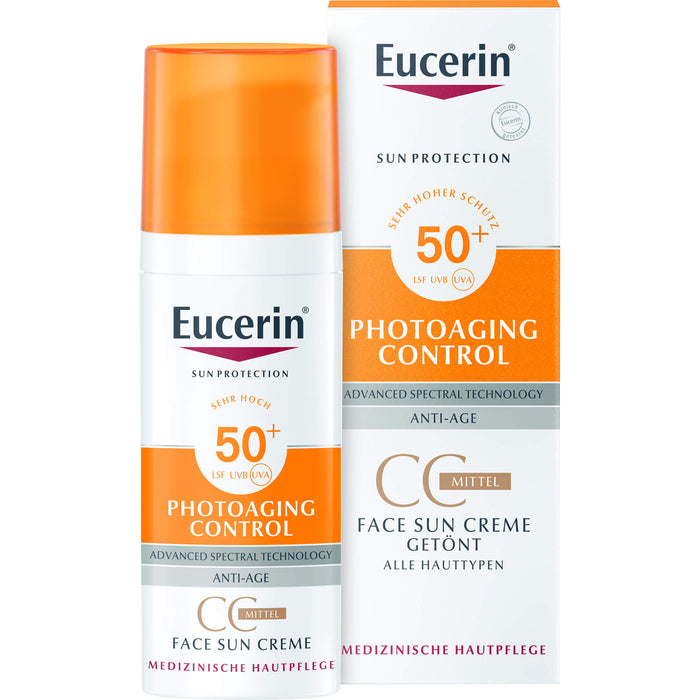 Eucerin Photoaging Control Face Sun CC Creme getönt LSF 50+ mittel, 50 ml Creme