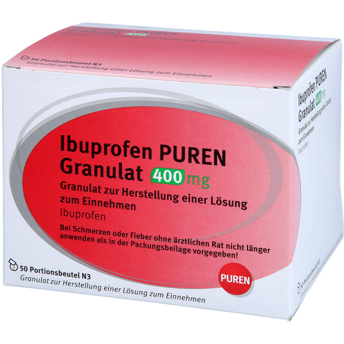 Ibuprofen PUREN Granulat 400 mg, 50 pc Sachets