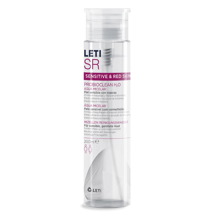 LETI SR ProbioClean H2O Mizellen Reinigungswasser - Ultrasanfte, porentiefe Reinigung bei sensibler oder geröteter Haut, 200 ml Lösung