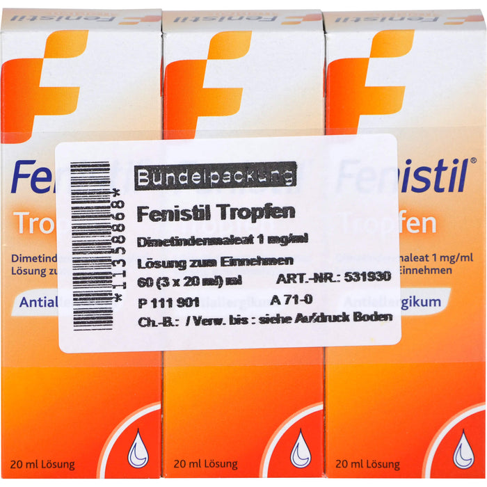 Fenistil Tropfen zur symptomatischen Behandlung von allergischen Erkrankungen und Juckreiz, 60 ml Solution