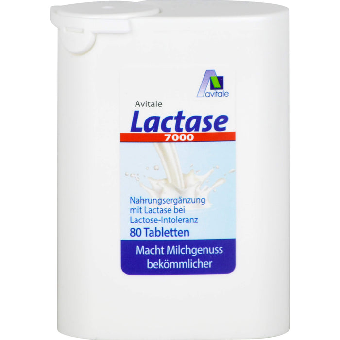 Avitale Lactase 7000 Tabletten bei Lactose-Intoleranz, 80 pc Tablettes