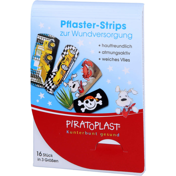 PIRATOPLAST Pflasterstrips in drei Größen für Jungs, 16 pc Pansement