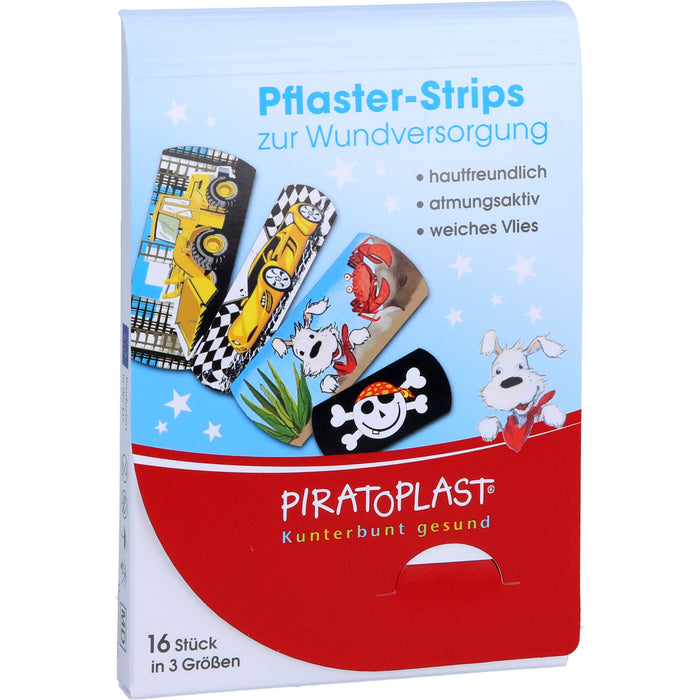 PIRATOPLAST Pflasterstrips in drei Größen für Jungs, 16 St. Pflaster