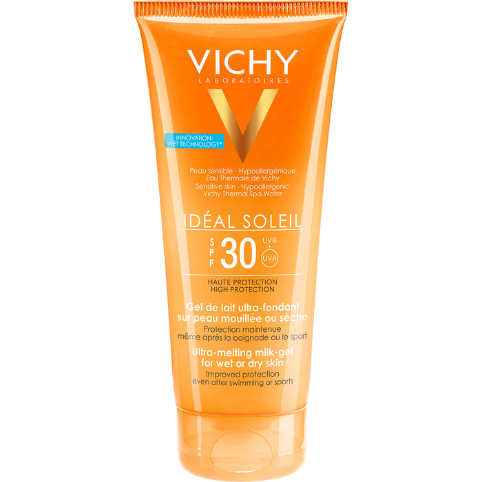 VICHY Idéal Soleil Ultra leichte Gel-Milch für nasse oder trockene Haut SPF 30, 200 ml Cream