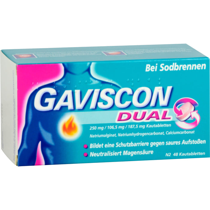 GAVSICON Dual Kautabletten bei Sodbrennen, 48 pc Tablettes