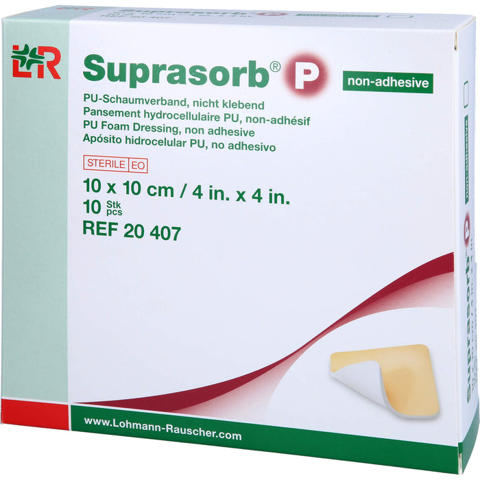 SUPRASORB P PU-Schaumverband 10x10cm nicht klebend, 10 St VER