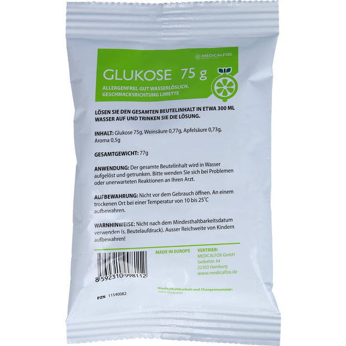 Glukose 75g Limette, 75 g PLE