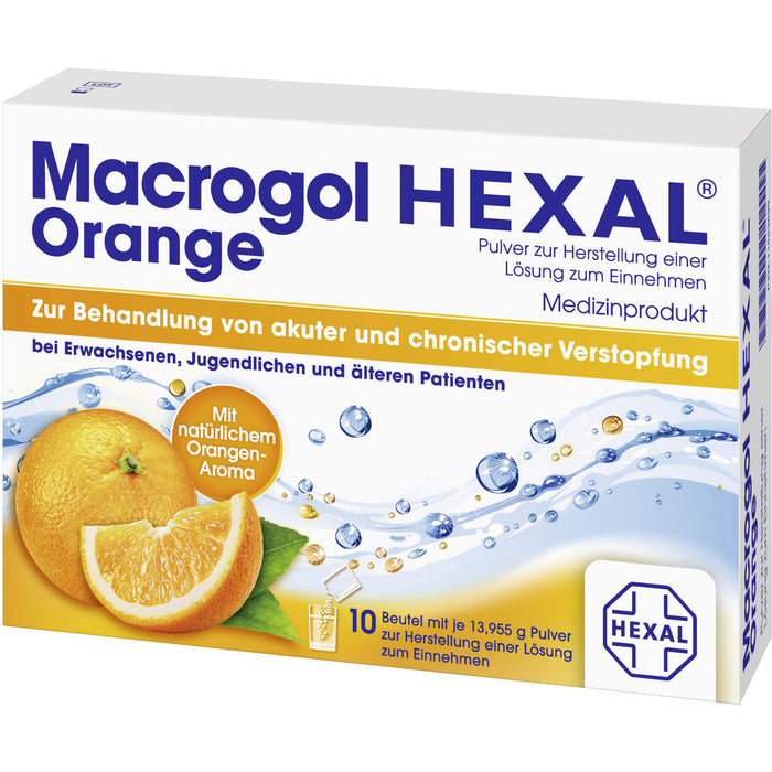 Macrogol HEXAL Orange, 10 pc Sachets