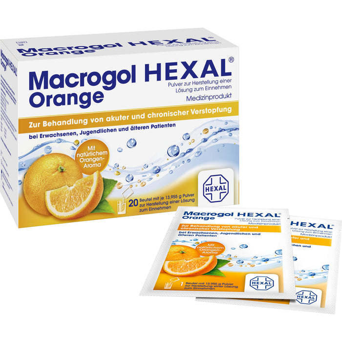 Macrogol HEXAL Orange, 20 pc Sachets