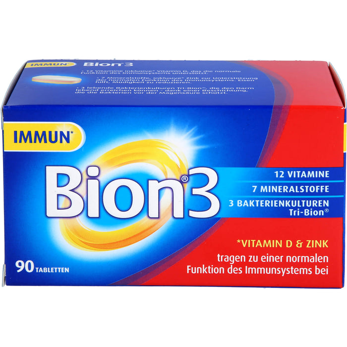 Bion 3 Vitamine, Mineralstoffe, Bakterienkulturen Tabletten, 90 St. Tabletten