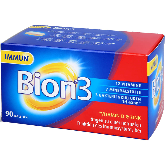 Bion 3 Vitamine, Mineralstoffe, Bakterienkulturen Tabletten, 90 St. Tabletten