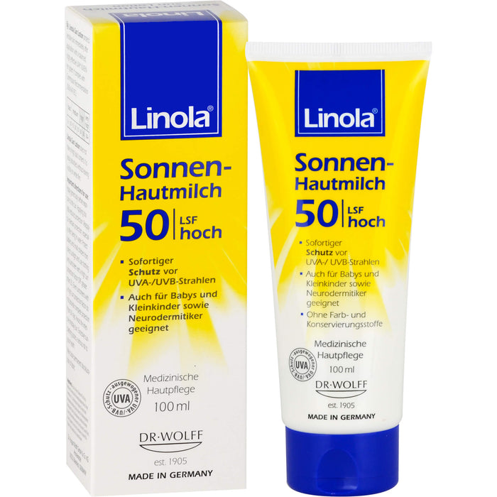 Linola Sonnen-Hautmilch LSF 50, 100 ml Lotion