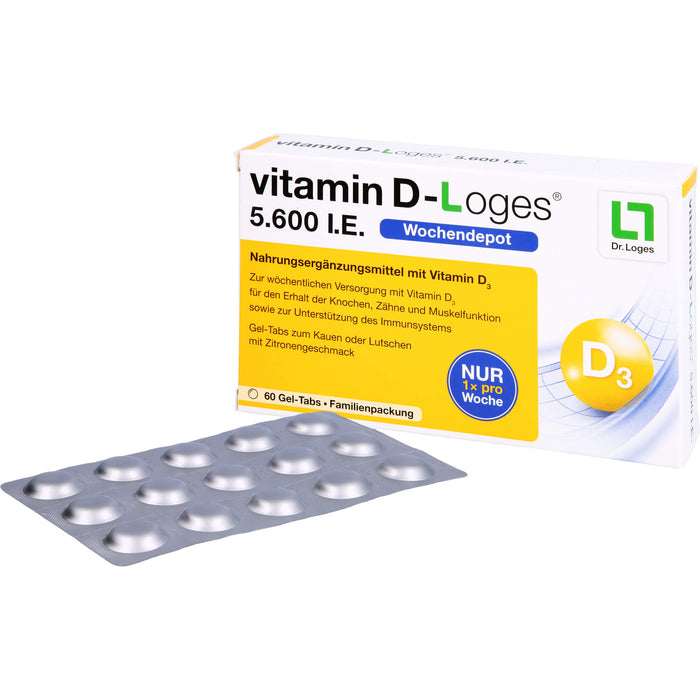 vitamin D-Loges 5.600 I.E. Gel-Tabs, 60 pc Tablettes