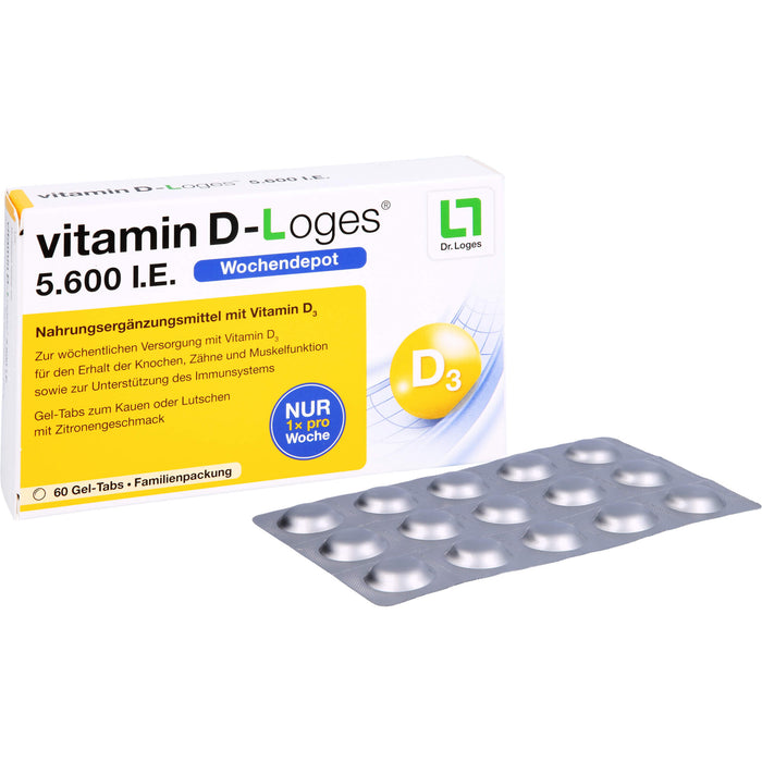 vitamin D-Loges 5.600 I.E. Gel-Tabs, 60 pc Tablettes