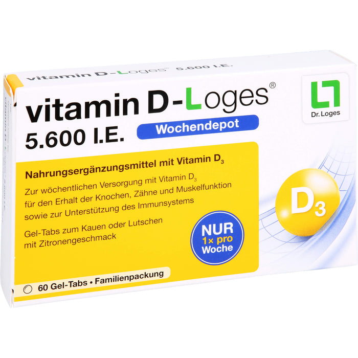 vitamin D-Loges 5.600 I.E. Gel-Tabs, 60 pc Tablettes