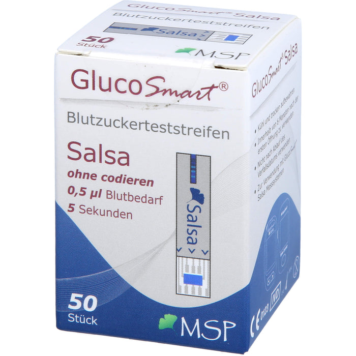 GlucoSmart Salsa Blutzuckerteststreifen Dose, 50 St. Teststreifen