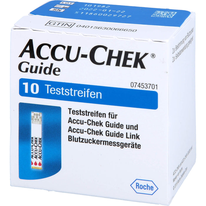 ACCU-CHEK Guide Teststreifen, 10 pc Bandelettes réactives